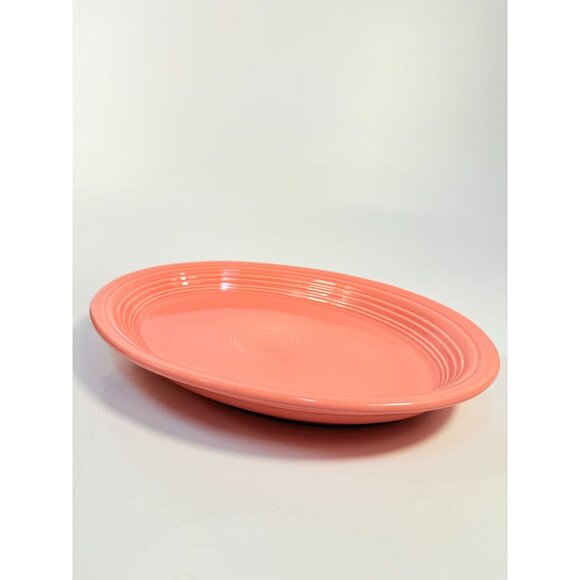 Fiestaware Rose Pink Oval Serving Platter Fiesta Plate Dish 13.5" Vintage Large - Picture 8 of 16